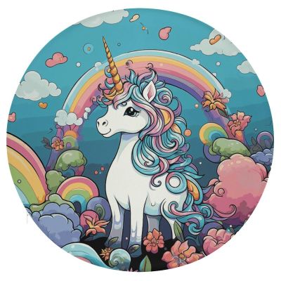 Dwrepo Round Seat Cushion Color Horse Chair Cushions Non Slip Removable Chair Pad Stool Cushion Stool Seat Cover for Couch Sofa Floor Office Kitchen 15.3 Inch