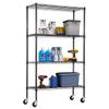 Dopinmin Shelf 4-Tier Wire Shelving Commercial Metal Shelf Rack 1400 LBS Capacity with Wheels Multi-Function for Laundry Bathroom Kitchen, Black view 1