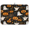 Halloween Dish Drying Mat for Kitchen Counter,Pumpkin Evil Ghost Spooky Web Print Drying Mats Super Absorbent Microfiber Dishs Pad Coffee Bar Mat Extra Large 18 X 24 Inch view 1
