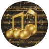 Dwrepo Round Seat Cushion Gold Musical Note with Fallen Shiny Star Chair Cushions Non Slip Removable Chair Pad Stool Cushion Stool Seat Cover for Couch Sofa Floor Office Kitchen 15.3 Inch view 1