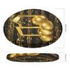 Dwrepo Round Seat Cushion Gold Musical Note with Fallen Shiny Star Chair Cushions Non Slip Removable Chair Pad Stool Cushion Stool Seat Cover for Couch Sofa Floor Office Kitchen 15.3 Inch view 2