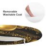 Dwrepo Round Seat Cushion Gold Musical Note with Fallen Shiny Star Chair Cushions Non Slip Removable Chair Pad Stool Cushion Stool Seat Cover for Couch Sofa Floor Office Kitchen 15.3 Inch view 3