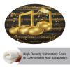 Dwrepo Round Seat Cushion Gold Musical Note with Fallen Shiny Star Chair Cushions Non Slip Removable Chair Pad Stool Cushion Stool Seat Cover for Couch Sofa Floor Office Kitchen 15.3 Inch view 4