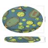 Dwrepo Round Seat Cushion Funny Tennis Racquets and Tennis Balls Chair Cushions Non Slip Removable Chair Pad Stool Cushion Stool Seat Cover for Couch Sofa Floor Office Kitchen 15.3 Inch view 2
