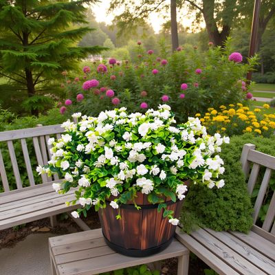 AevrBlos Artificial Fake Flowers Plants for Outdoor, 16 Bundles Faux Eucalyptus Flower UV Resistant Realistic for Planter Front Door Porch Patio White