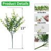 AevrBlos Artificial Fake Flowers Plants for Outdoor, 16 Bundles Faux Eucalyptus Flower UV Resistant Realistic for Planter Front Door Porch Patio White view 3