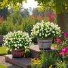 AevrBlos Artificial Fake Flowers Plants for Outdoor, 16 Bundles Faux Eucalyptus Flower UV Resistant Realistic for Planter Front Door Porch Patio White view 4