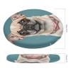 Dwrepo Round Seat Cushion Cute Chihuahua Pug Chair Cushions Non Slip Removable Chair Pad Stool Cushion Stool Seat Cover for Couch Sofa Floor Office Kitchen 15.3 Inch view 2