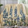 zcwl Bluebonnet Throw Blanket, Wildflower Fleece Blanket for Couch Bed Sofa, Floral Botanical Patterned Blankets and Throws, Super Soft Cozy Plush Flannel Blanket, 50x60, Decor view 1