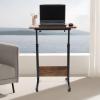 Pinelicorn Mobile Standing Desk with Wheels, White Rolling Computer Desk, Adjustable Height Desktop Sit Stand Desk 24x16 Inch (Brown, 1624) view 2