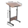 Pinelicorn Mobile Standing Desk with Wheels, White Rolling Computer Desk, Adjustable Height Desktop Sit Stand Desk 24x16 Inch (Brown, 1624) view 3