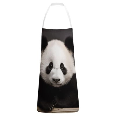NHYDSPQ Adult Apron,Cute Black And White Panda Print Kitchen Cooking Apron,work Apron,garden Apron Cleaning Apron,Adjustable Aprons for Women/Men