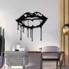Gasijet Dripping Lips Metal Wall Art, Kiss Lips Wall Decor, Romantic Home Decor, Modern Wall Decor, Personalized Metal Sign, Home Decor Living Room, Bedroom Art (Gold, 44"x39"|112x99cm) view 3