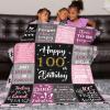 Gypsophila 100th Birthday Gifts for Women Blanket, 100th Birthday Party Supplies Decorations, Happy 100th Birthday Gifts for 100 Year Old Woman, 1924 Gifts for 100th Birthday Women Mom Grandma view 4
