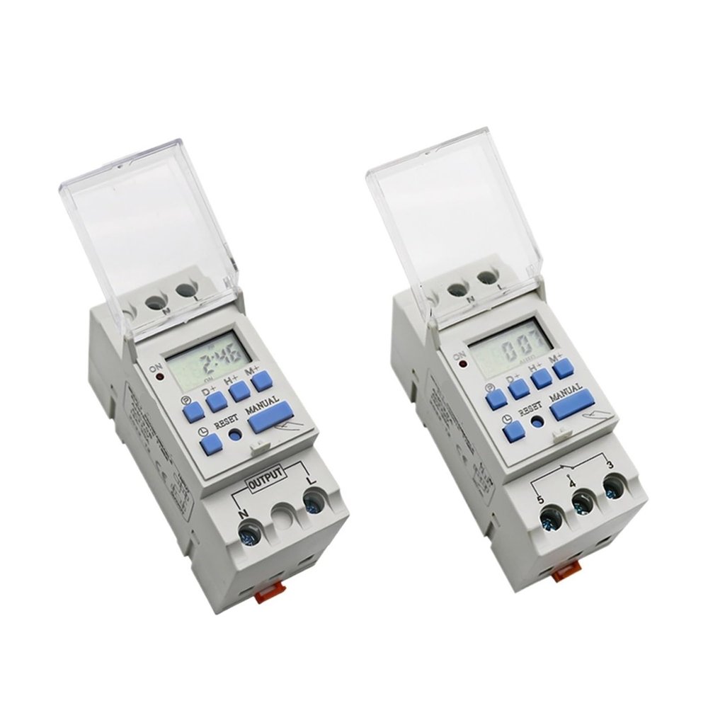 QZLIBEFUD 15A 30A Type Rail 2 Wire Weekly 7 Days Programmable Digital TIME Switch Relay Timer Control 12V 24V 48V 220V 230V(30A,1NO1NC 110V AC DC)
