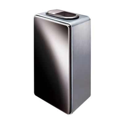 DUANZEYUQA Outdoor Garbage Can Stainless Steel Trash Can with Lid, Commercial Open Top Garbage Can Modern Indoor Metal Waste Container Floor Standing Large Trash Can