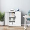 5 Pieces Metal Storage Cabinets with Shelves and Doors, Locking storage Cabinet for Kitchen, Entryway, Living Room, Home Office, Garage, Utility Room and Basement, 36.2" H x 31.5" W x 15.7" D (White) view 2