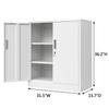 5 Pieces Metal Storage Cabinets with Shelves and Doors, Locking storage Cabinet for Kitchen, Entryway, Living Room, Home Office, Garage, Utility Room and Basement, 36.2" H x 31.5" W x 15.7" D (White) view 3
