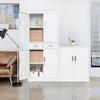 5 Pieces Metal Storage Cabinets with Shelves and Doors, Locking storage Cabinet for Kitchen, Entryway, Living Room, Home Office, Garage, Utility Room and Basement, 36.2" H x 31.5" W x 15.7" D (White) view 4