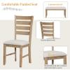 Farmhouse Dining Table Set for 6, Wood Dining Table with Chairs and Bench, 6 Piece Dining Table Set for Kitchen Dining Room Living Room, Natural Wood Wash view 4