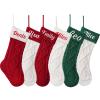 SINKSONS Personalized Christmas Stocking - Custom Name Family Christmas Stocking, 18 Large Knitted Xmas Stocking, Ideal for Kids & Fireplace Dcor (7 pcs) view 1