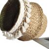 Shouhengda Woven Seagrass Plant Basket, Hand Woven Belly Basket with Handles, Storage, Decoration, Laundry, Picnic, Grocery (8.7 * 8.7 * 7.9in) view 2