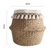 Shouhengda Woven Seagrass Plant Basket, Hand Woven Belly Basket with Handles, Storage, Decoration, Laundry, Picnic, Grocery (8.7 * 8.7 * 7.9in) view 3