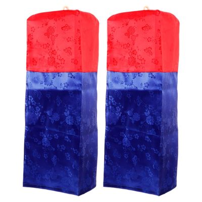 LUOZZY 2pcs Korean Traditional Lantern Pendant Red and Blue Lanterns Handmade Fabric Lanterns for Restaurants Bar Classrooms Garden
