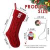 guccde Christmas Stockings with Initials, Personalized Embroidered Monogram 18 Inches Knitted Christmas Stockings Fireplace Xmas Stockings for Kids,Family Holiday Party Decoration White Red Letter J view 4