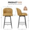 Daluvenix Counter Height Bar Stools Set of 2,360 Swivel Barstools with High Back and Metal Legs,26" Seat Height, Upholstered PU Leather Bar Chairs for Kitchen Island, Dining Room,Cafes,Yellow view 2