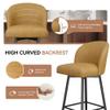 Daluvenix Counter Height Bar Stools Set of 2,360 Swivel Barstools with High Back and Metal Legs,26" Seat Height, Upholstered PU Leather Bar Chairs for Kitchen Island, Dining Room,Cafes,Yellow view 3