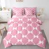 Feelyou Cute Bow 7-Piece Bedding Set, Queen Size Kids Pearl Bow Bed in a Bag, Cute Bowknot Bed Set Includes Comforter, Sheet Set, Pillowcases & Pillow Covers Breathable Elegant Pink view 3
