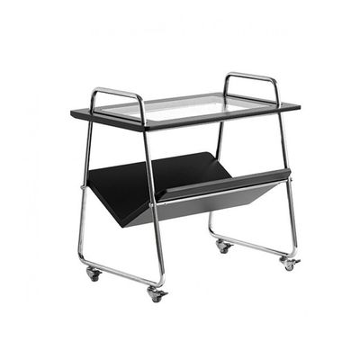 RENEESME Sofa Wind Sofa Side Table Black Nightstand Modern Simple Living Room Small Tea Table Mobile Trolley Sofas for Living Room