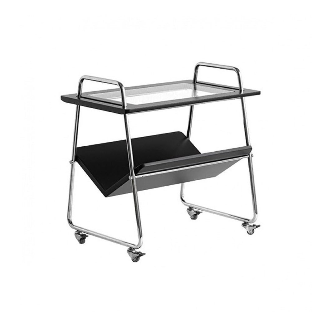 RENEESME Sofa Wind Sofa Side Table Black Nightstand Modern Simple Living Room Small Tea Table Mobile Trolley Sofas for Living Room