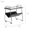 RENEESME Sofa Wind Sofa Side Table Black Nightstand Modern Simple Living Room Small Tea Table Mobile Trolley Sofas for Living Room view 3