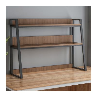 YUXING1205 Bookcases 2-Tier Brown Desktop Bookshelf Wooden Bookcase PC Desk Bookshelf Storage Organizer Shelves Rack for Office Supplies Organizer, Home Decor Bookshelf Bookcase