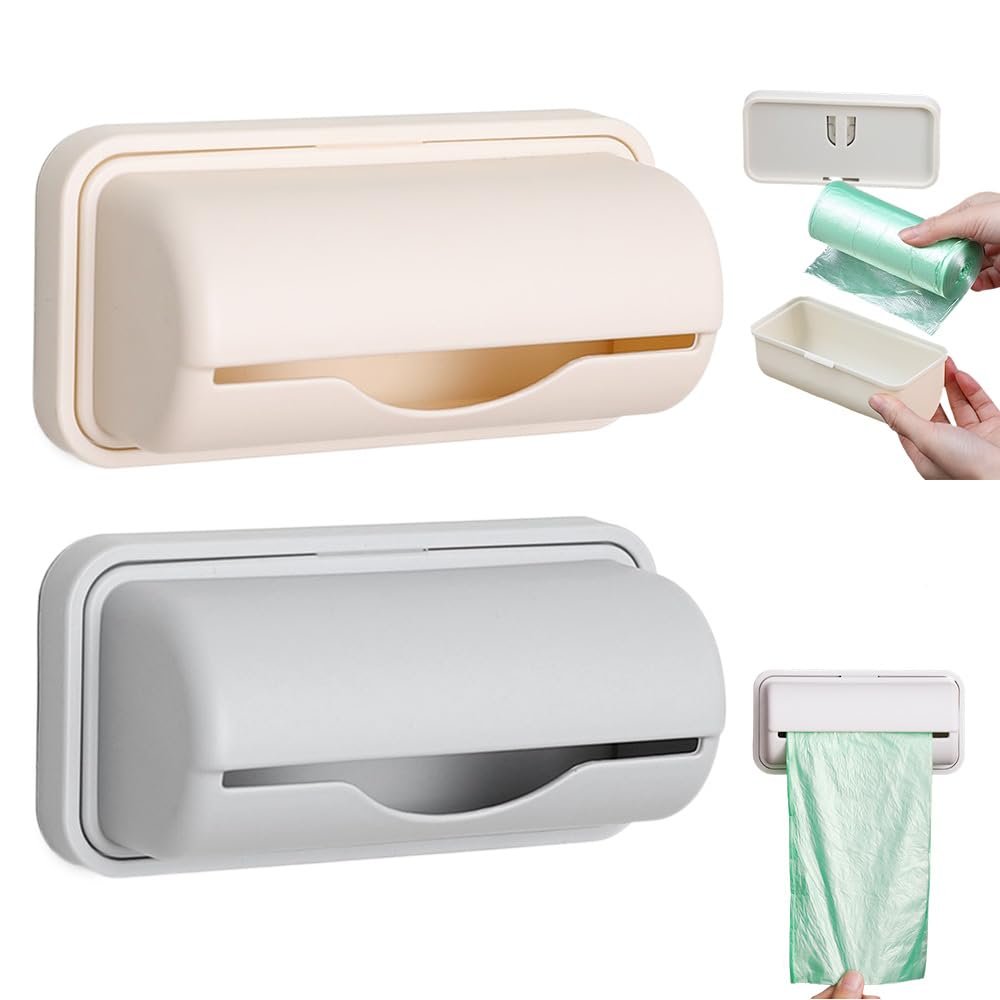 2 PCS 2024 Upgrade Small Bin Liner Kit - Trash Bag Dispenser for Bottom of Can & Wall Mount for Kitchen, Bathroom, Toilet Storage Organization