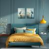 2 Piece Heron Canvas Wall Art Cyan Bird Picture Artwork Coastal Birds Print Painting Modern Birds Picture Poster Framed for Living Room Bedroom Barhroom Wall Decor view 3