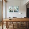 2 Piece Heron Canvas Wall Art Cyan Bird Picture Artwork Coastal Birds Print Painting Modern Birds Picture Poster Framed for Living Room Bedroom Barhroom Wall Decor view 4