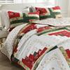 Secgo Handmade Quilted 100% Cotton Queen Comforter Set for Bed - 100% Cotton Quilts Queen Size, Black Bedspreads (90 * 96 Inch) with 2 Pillow Shams, Patchwork Reversible Lightweight Bedding view 2