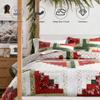 Secgo Handmade Quilted 100% Cotton Queen Comforter Set for Bed - 100% Cotton Quilts Queen Size, Black Bedspreads (90 * 96 Inch) with 2 Pillow Shams, Patchwork Reversible Lightweight Bedding view 3