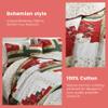 Secgo Handmade Quilted 100% Cotton Queen Comforter Set for Bed - 100% Cotton Quilts Queen Size, Black Bedspreads (90 * 96 Inch) with 2 Pillow Shams, Patchwork Reversible Lightweight Bedding view 4