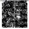 AAVEUP Graffiti Curtains, Black Minimalist Abstract Street Creative Culture Pigment Art Blackout Windows Treatments, Thermal Insulation Drapes for Kids Boys Girls Living Room Bedroom 52x84in view 1