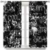 AAVEUP Graffiti Curtains, Black Minimalist Abstract Street Creative Culture Pigment Art Blackout Windows Treatments, Thermal Insulation Drapes for Kids Boys Girls Living Room Bedroom 52x84in view 2