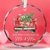 Wedding Gifts for Couples 2024 - Our First Christmas Just Married Ornament, Mr and Mrs Keepsake Gift Ideas, 1st Xmas Newlyweds Presents, Bridal Shower Bride Crystal Ornaments Drawstring Bags Gift Box view 3