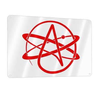 Atheist Symbol Metal Aluminum Sign Decor Bar Patio Poster Wall Garage Decorations Funny Gifts 12 x 8 Inches