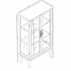 lunhung 3-Tier Lighted Glass Display Curio Cabinet with 2 Tempered Glass Doors,Curio Case with Mirrored Back Panel & Adjustable Shelves,Wine Artwork Display Cabinet for Living Room,Kitchen(Cherry) view 2
