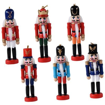 Amosfun 1set Christmas Nutcracker Mini Nutcracker Figures Walnut Soldier Decor for Holiday Home Decoration Creative Christmas Tree and Festive Celebrations