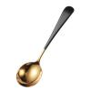 IFAJOOR Flatware Silverware Set, 1/4/6/8/10/12 Pieces 304 Stainless Steel Spoons, Household Spoons, Creative And Cute Korean Long-handled Eating Spoons, Spoons, Tableware Cutlery Set(Black Gold,10Pcs view 1