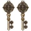 Saint Benedict Medal Key | Beautiful 5" Wall Pendant | Bronze-Tone Finish | Great Catholic Housewarming Gift | Spiritual Protection for Home (Saint Benedict Keys, 2, Pack) view 1